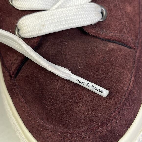 Rag & Bone High Top Sneakers Womens Size 39 (US 8.5 ) Burgundy Merlot Suede